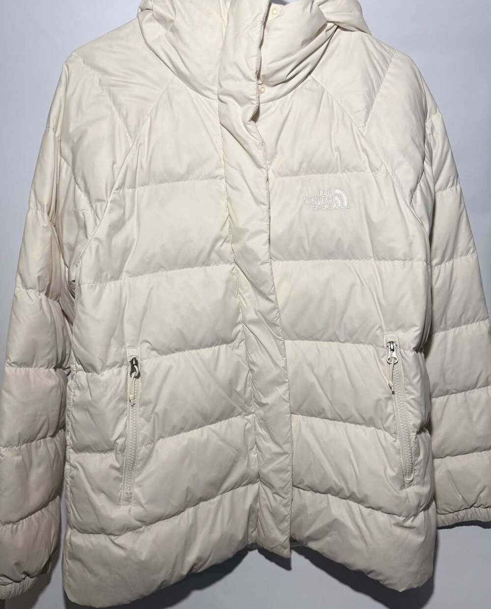 The North Face Puffer Jacket Size M White Down Hooded Coat